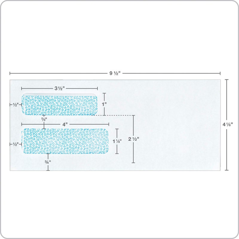 Columbian #10 Double-Window Security Envelopes, 4-1/8 x 9-1/2 Inches, Self-Sealing, for Invoices, Statements and Legal Documents, 250/Box (COLO176), White - Image 2
